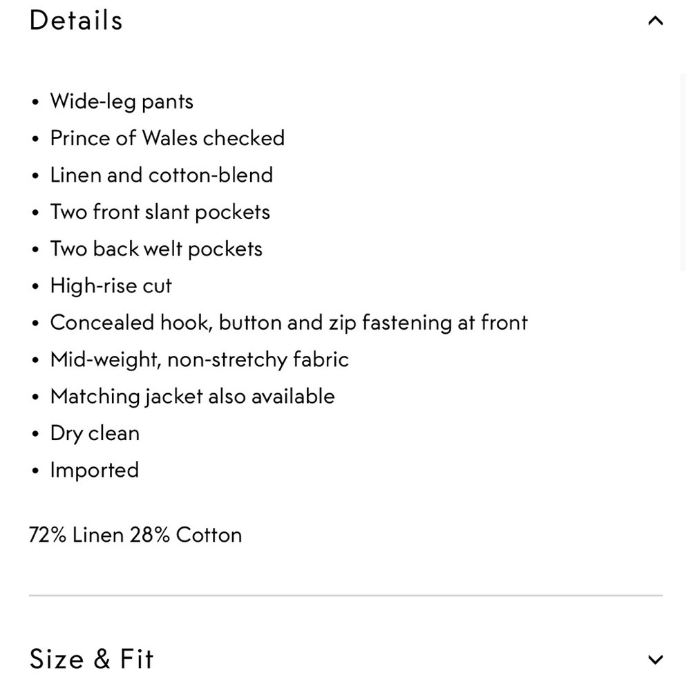 Veronica Beard Women’s Tonelli Prince of Wales Checked Linen/Cotton Pant - Picture 9 of 9